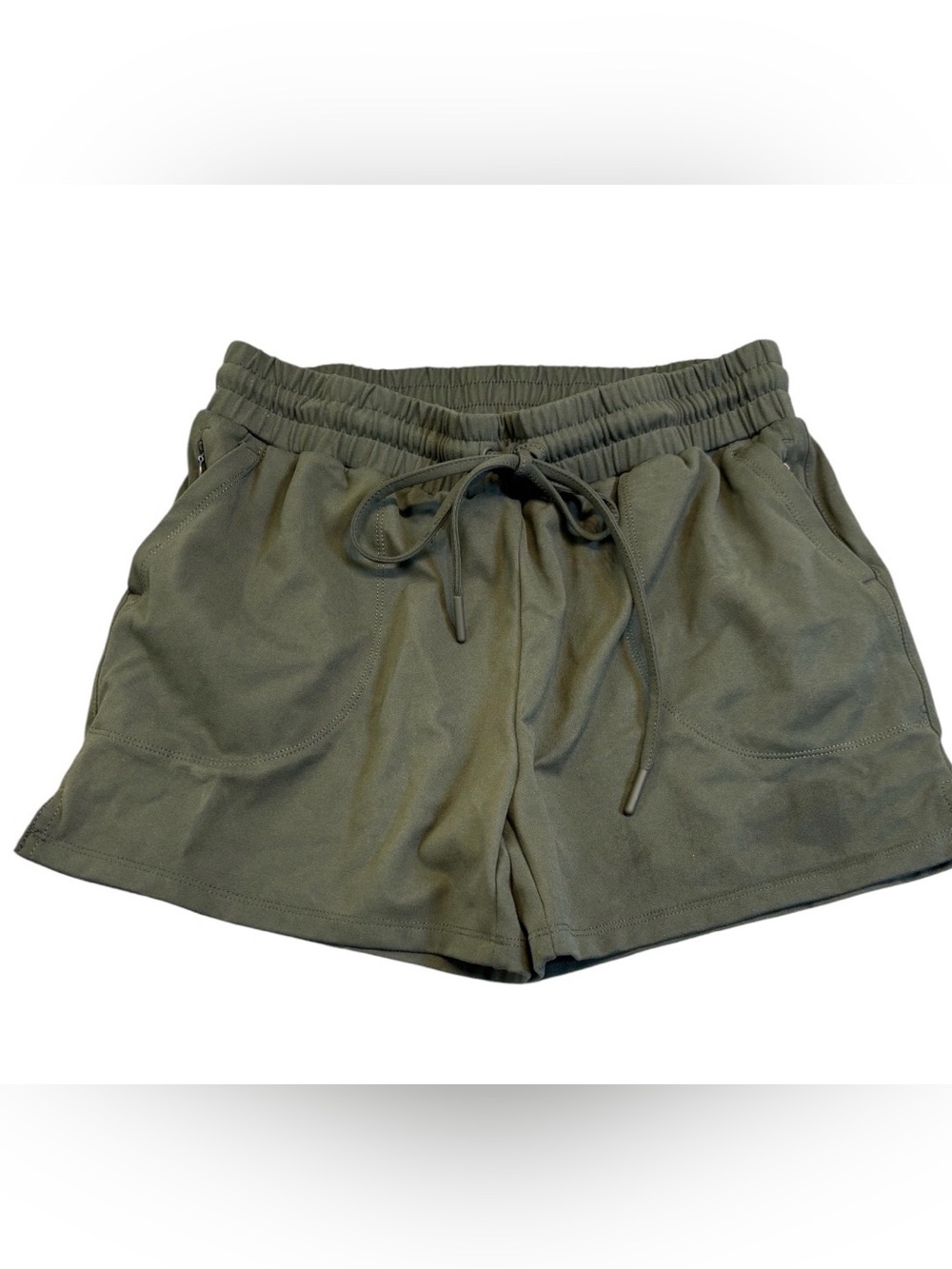 Rachel Zoe Athletic Drawstring Shorts Olive Green Utility Lounge Size S EUC